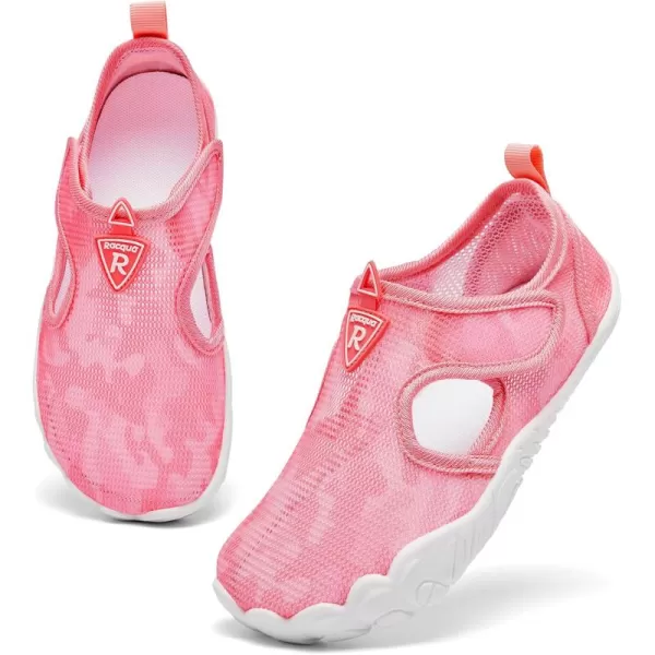 imageRacqua Kids Water Shoes Beach Swim Breathable Quick Dry Shoes for Boys Girls Little KidBig KidWzk1655pink
