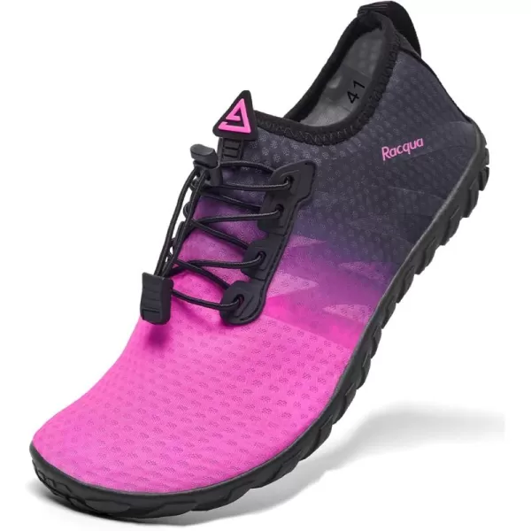 imageRacqua Water Shoes Men Women Quick Dry Gradient Shoes Barefoot Aqua Athletic Sports Swim ShoesHd1306roseBlack