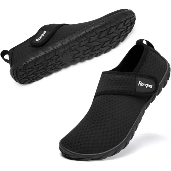 imageRacqua Mens Womens Water Shoes Barefoot Quick Dry Lightweight Aqua Shoes Swim Beach ShoesHd134black