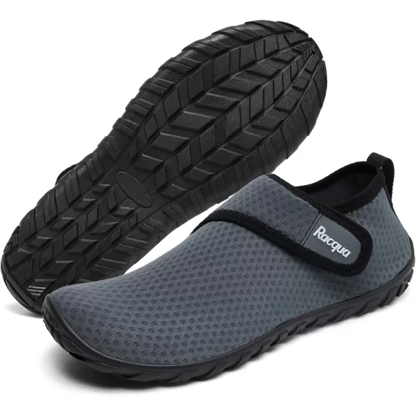 imageRacqua Mens Womens Water Shoes Barefoot Quick Dry Lightweight Aqua Shoes Swim Beach ShoesHd134grey