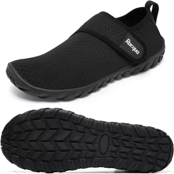 imageRacqua Mens Womens Water Shoes Barefoot Quick Dry Lightweight Aqua Shoes Swim Beach ShoesHd134black