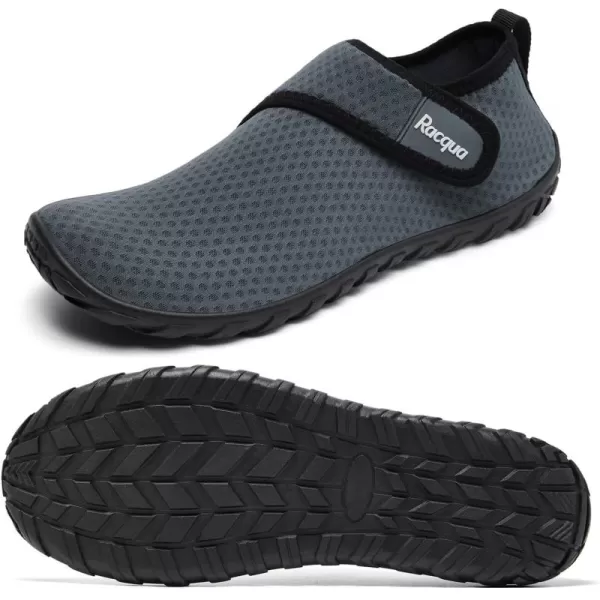 imageRacqua Mens Womens Water Shoes Barefoot Quick Dry Lightweight Aqua Shoes Swim Beach ShoesHd134grey