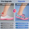 imageBuiltin Heel Grips Water Shoes for Kids Girls Boys Hiking Wide Barefoot Swim Beach Pool Big KidBlue Palmleaf