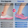 imageBuiltin Heel Grips Water Shoes for Kids Girls Boys Hiking Wide Barefoot Swim Beach Pool Big KidSeaweed Pink