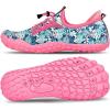 imageBuiltin Heel Grips Water Shoes for Kids Girls Boys Hiking Wide Barefoot Swim Beach Pool Big KidBlue Palmleaf