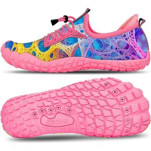 imageBuiltin Heel Grips Water Shoes for Kids Girls Boys Hiking Wide Barefoot Swim Beach Pool Big KidAzure Dream