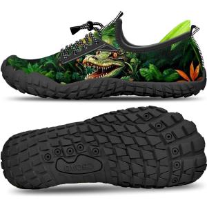 imageBuiltin Heel Grips Water Shoes for Kids Girls Boys Hiking Wide Barefoot Swim Beach Pool Big KidRainforest Crocodiles
