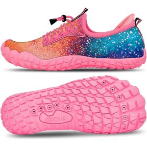 imageBuiltin Heel Grips Water Shoes for Kids Girls Boys Hiking Wide Barefoot Swim Beach Pool Big KidRomantic Galaxy