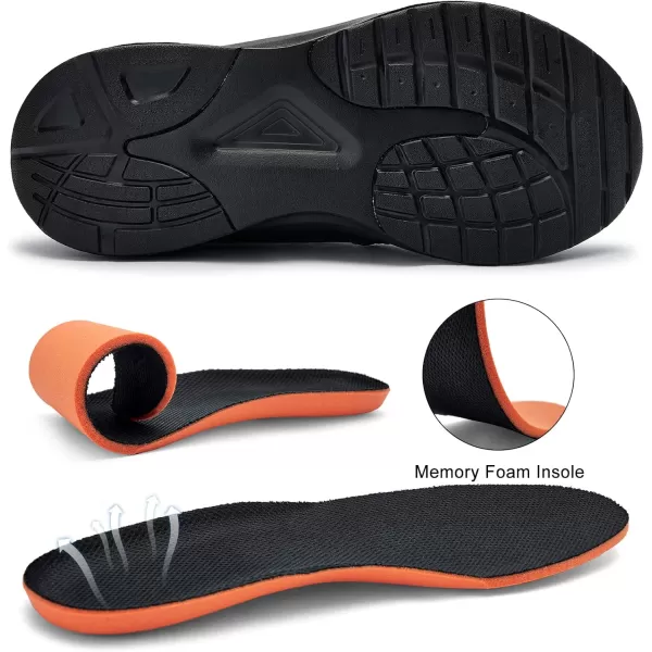 Mens White Sneaker Tennis Shoes  Slip On Running Shoes Memory Foam Lightweight Casual Walking Shoes for Athletic Workout GymAll Black