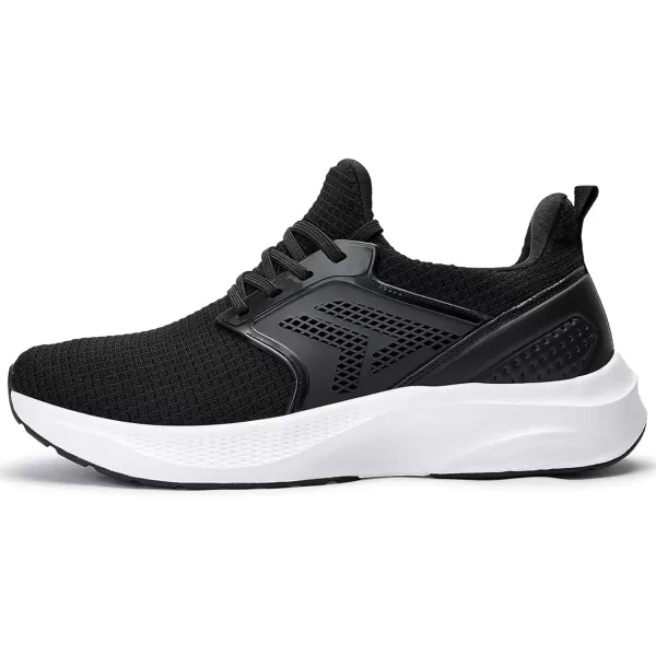 Mens White Sneaker Tennis Shoes  Slip On Running Shoes Memory Foam Lightweight Casual Walking Shoes for Athletic Workout GymBlack