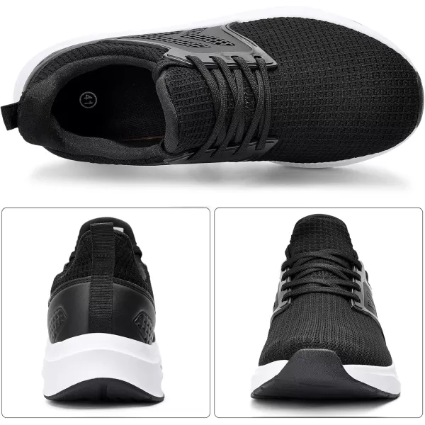 Mens White Sneaker Tennis Shoes  Slip On Running Shoes Memory Foam Lightweight Casual Walking Shoes for Athletic Workout GymBlack