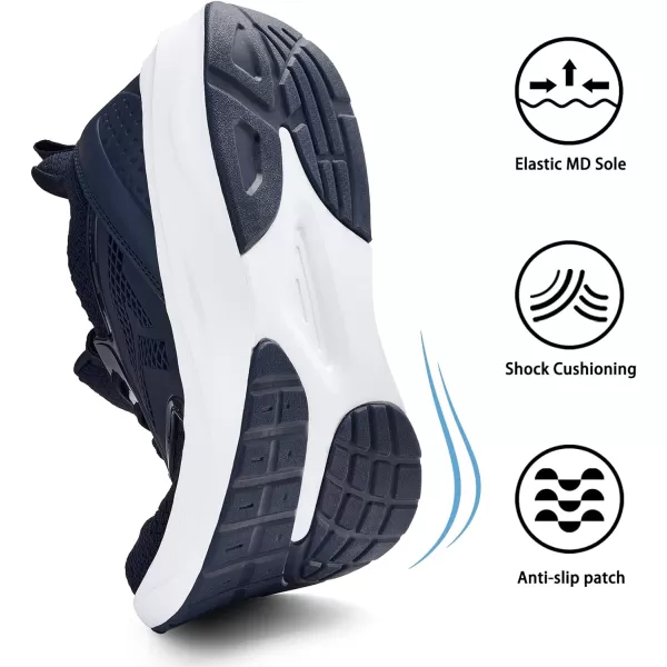 Mens White Sneaker Tennis Shoes  Slip On Running Shoes Memory Foam Lightweight Casual Walking Shoes for Athletic Workout GymBlue