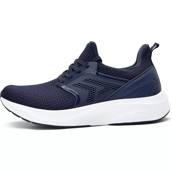 Mens White Sneaker Tennis Shoes  Slip On Running Shoes Memory Foam Lightweight Casual Walking Shoes for Athletic Workout GymBlue