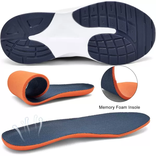 Mens White Sneaker Tennis Shoes  Slip On Running Shoes Memory Foam Lightweight Casual Walking Shoes for Athletic Workout GymBlue