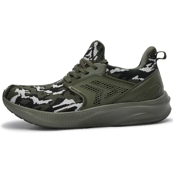 Mens White Sneaker Tennis Shoes  Slip On Running Shoes Memory Foam Lightweight Casual Walking Shoes for Athletic Workout GymCamouflage Green