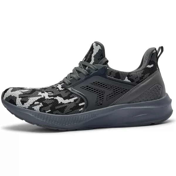 Mens White Sneaker Tennis Shoes  Slip On Running Shoes Memory Foam Lightweight Casual Walking Shoes for Athletic Workout GymCamouflage Grey