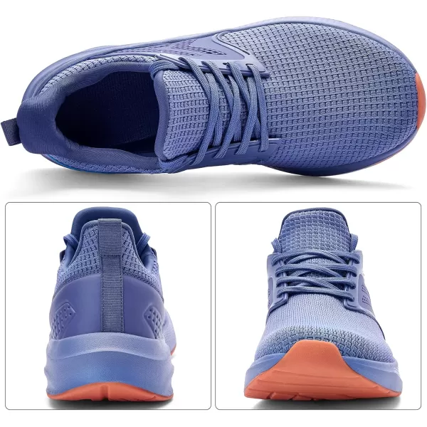 Mens White Sneaker Tennis Shoes  Slip On Running Shoes Memory Foam Lightweight Casual Walking Shoes for Athletic Workout GymVista Blue