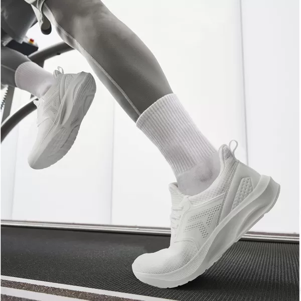 Mens White Sneaker Tennis Shoes  Slip On Running Shoes Memory Foam Lightweight Casual Walking Shoes for Athletic Workout GymWhite