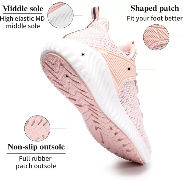 Running Shoes Womens  Ladies Workout Walking Sneakers Support Lightweight Breathable Walk Athletic Shoes Pink Size 9