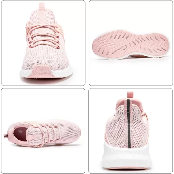 Running Shoes Womens  Ladies Workout Walking Sneakers Support Lightweight Breathable Walk Athletic Shoes Pink Size 9