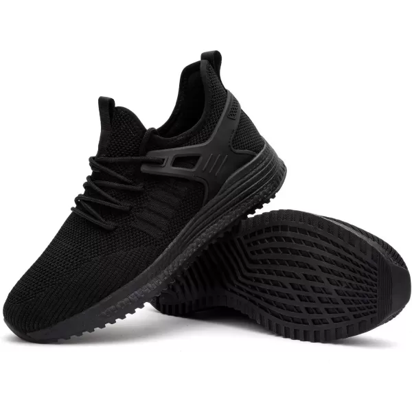 SDolphin Mens Running Shoes Sneakers  Tennis Workout Walking Gym Athletic Rubber Sole Breathable Comfortable Non Slip Fashion ShoesAall Black