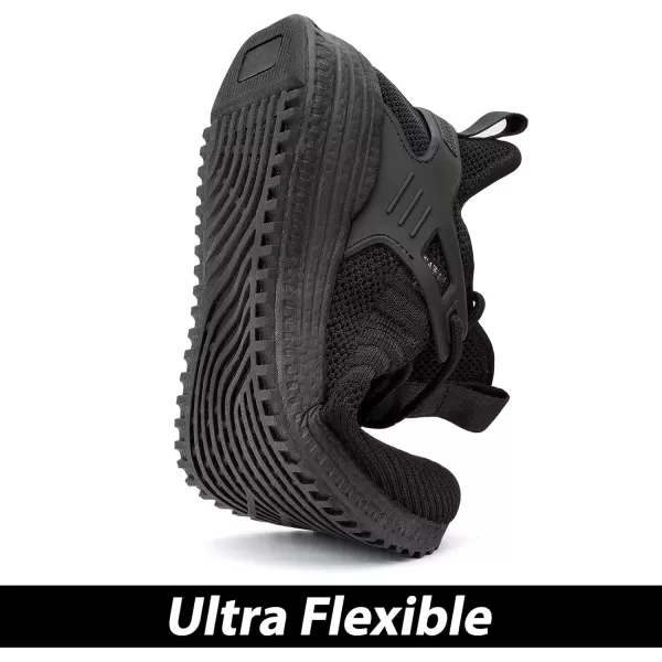 SDolphin Mens Running Shoes Sneakers  Tennis Workout Walking Gym Athletic Rubber Sole Breathable Comfortable Non Slip Fashion ShoesAall Black