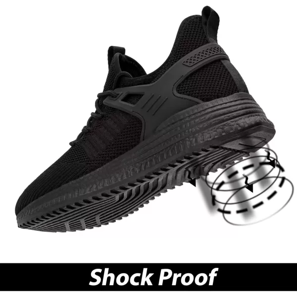 SDolphin Mens Running Shoes Sneakers  Tennis Workout Walking Gym Athletic Rubber Sole Breathable Comfortable Non Slip Fashion ShoesAall Black