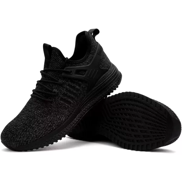 SDolphin Mens Running Shoes Sneakers  Tennis Workout Walking Gym Athletic Rubber Sole Breathable Comfortable Non Slip Fashion ShoesBmix All Black