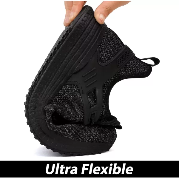SDolphin Mens Running Shoes Sneakers  Tennis Workout Walking Gym Athletic Rubber Sole Breathable Comfortable Non Slip Fashion ShoesBmix All Black
