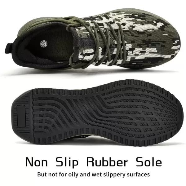SDolphin Mens Running Shoes Sneakers  Tennis Workout Walking Gym Athletic Rubber Sole Breathable Comfortable Non Slip Fashion ShoesCamouflage Green