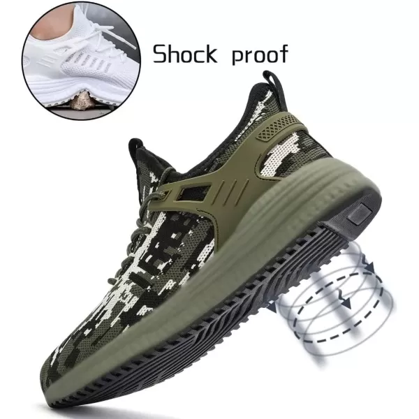 SDolphin Mens Running Shoes Sneakers  Tennis Workout Walking Gym Athletic Rubber Sole Breathable Comfortable Non Slip Fashion ShoesCamouflage Green