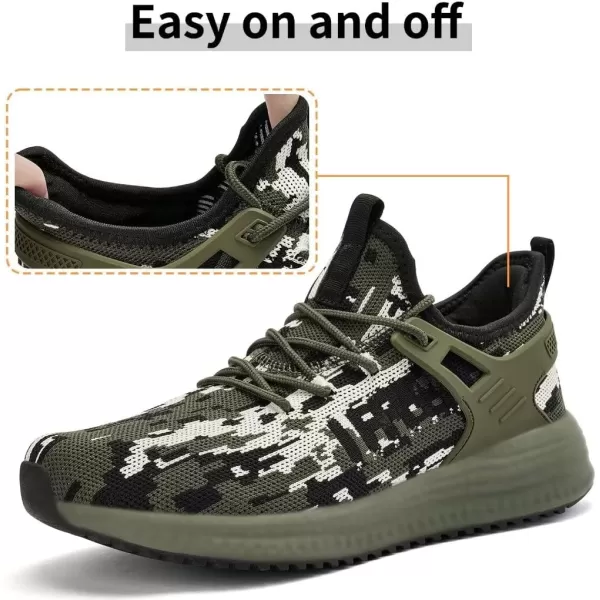 SDolphin Mens Running Shoes Sneakers  Tennis Workout Walking Gym Athletic Rubber Sole Breathable Comfortable Non Slip Fashion ShoesCamouflage Green