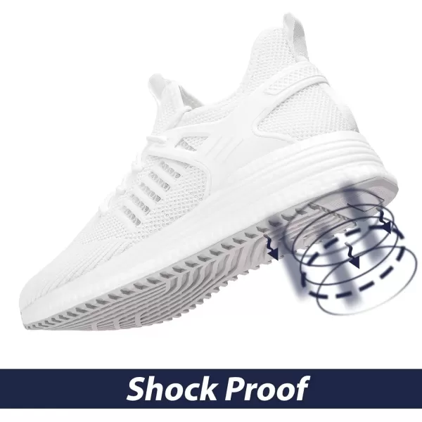 SDolphin Mens Running Shoes Sneakers  Tennis Workout Walking Gym Athletic Rubber Sole Breathable Comfortable Non Slip Fashion ShoesCwhite