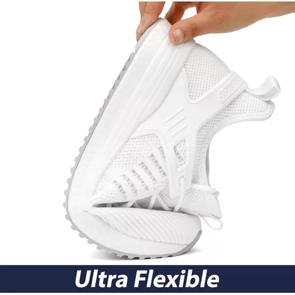 SDolphin Mens Running Shoes Sneakers  Tennis Workout Walking Gym Athletic Rubber Sole Breathable Comfortable Non Slip Fashion ShoesCwhite