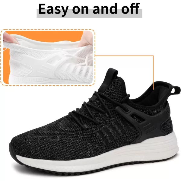 SDolphin Mens Running Shoes Sneakers  Tennis Workout Walking Gym Athletic Rubber Sole Breathable Comfortable Non Slip Fashion ShoesEmix Black