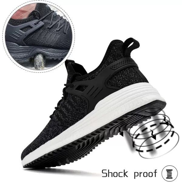 SDolphin Mens Running Shoes Sneakers  Tennis Workout Walking Gym Athletic Rubber Sole Breathable Comfortable Non Slip Fashion ShoesEmix Black