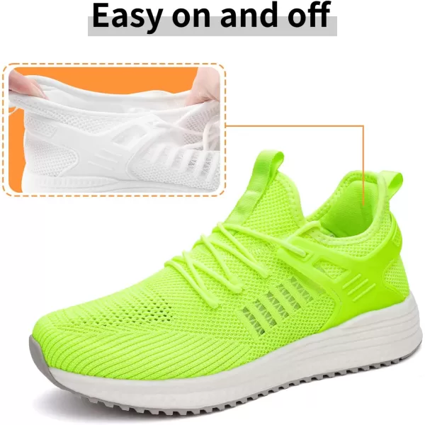 SDolphin Mens Running Shoes Sneakers  Tennis Workout Walking Gym Athletic Rubber Sole Breathable Comfortable Non Slip Fashion ShoesHlimegreen