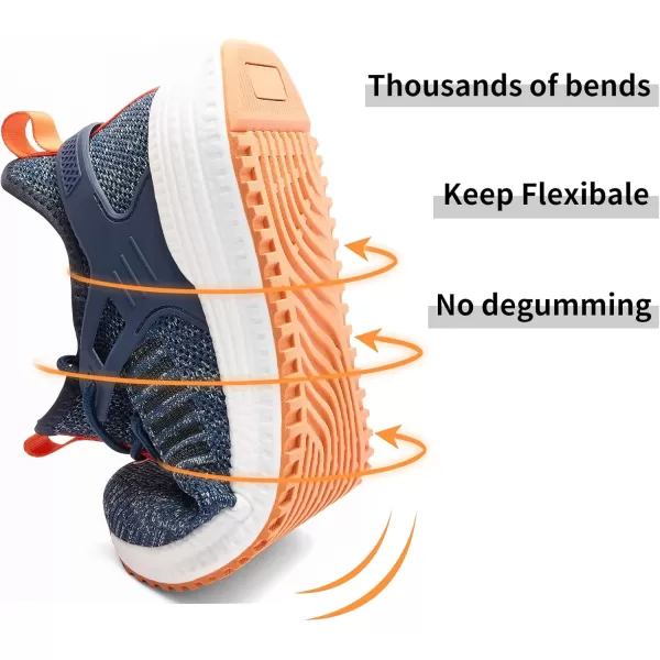 SDolphin Mens Running Shoes Sneakers  Tennis Workout Walking Gym Athletic Rubber Sole Breathable Comfortable Non Slip Fashion ShoesIblueOrange