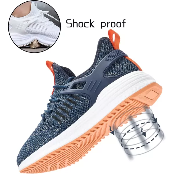 SDolphin Mens Running Shoes Sneakers  Tennis Workout Walking Gym Athletic Rubber Sole Breathable Comfortable Non Slip Fashion ShoesIblueOrange