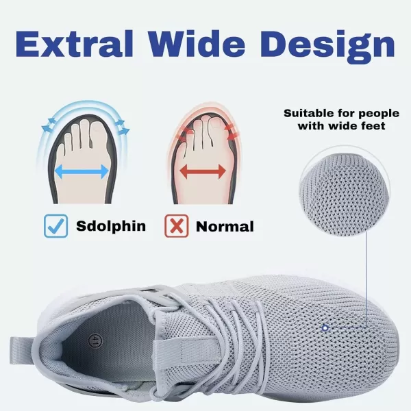 SDolphin Mens Running Shoes Sneakers  Tennis Workout Walking Gym Athletic Rubber Sole Breathable Comfortable Non Slip Fashion ShoesKgrey