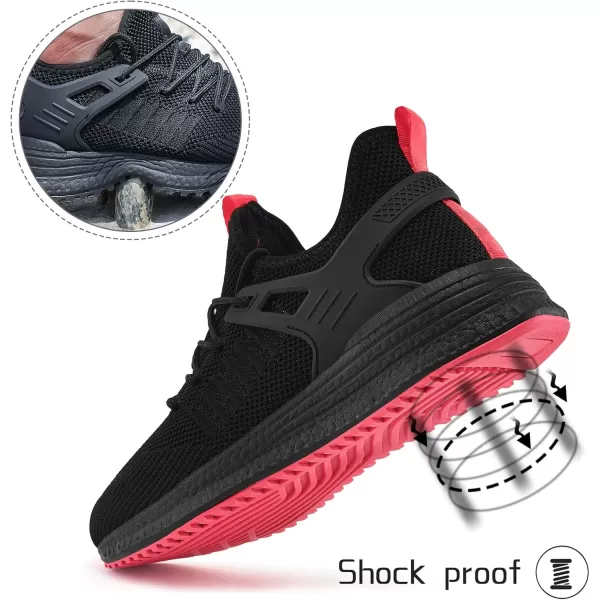 SDolphin Running Gym Shoes Men  Workout Walking Athletic Training Sports Sneakers Black Red Size 115 FblackRed