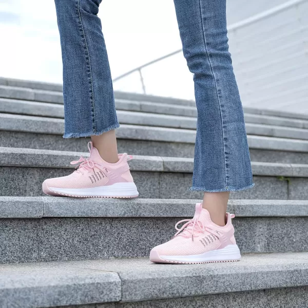 SDolphin Running Shoes Women Sneakers  Walking Tennis Shoes Workout Gym Comfortable Fashion Slip on Athletic Training Comfort Cloud Lightweight Road Running Shoes Pink
