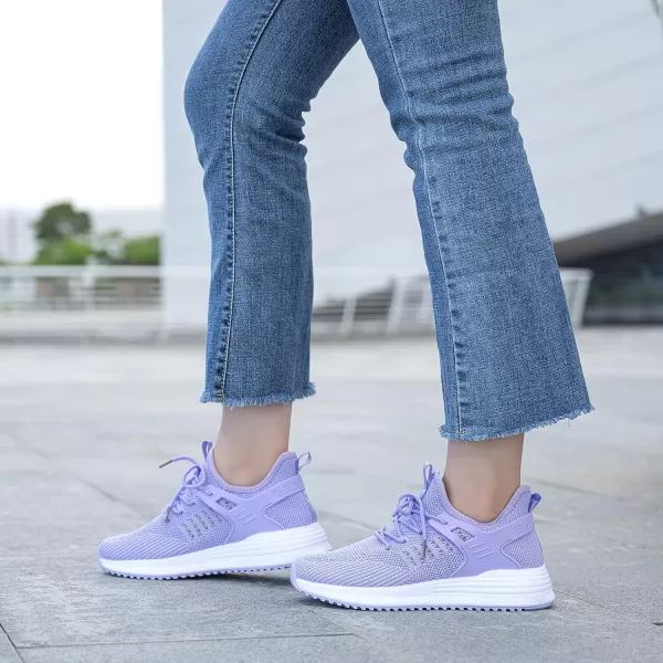 SDolphin Running Shoes for Women Sneakers  Womens Fashion Training Slip on Walking Sneakers Workout Memory Foam Cloud Comfortable Shoes Light Purple