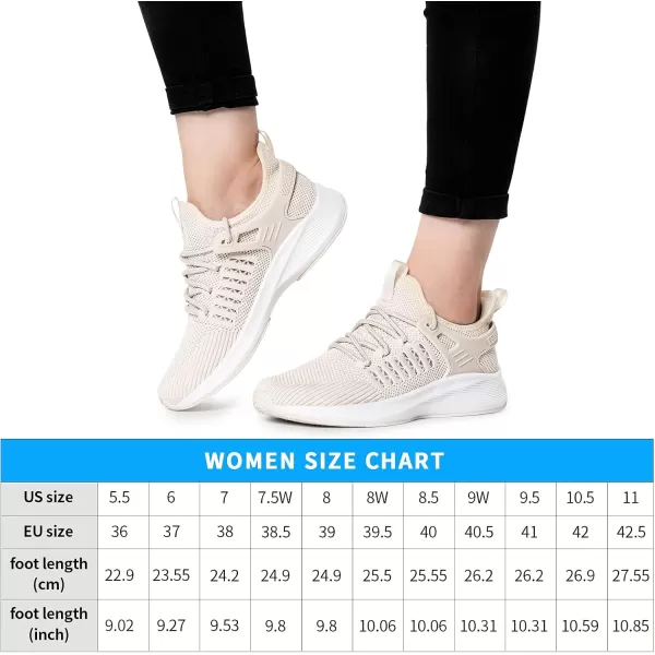 SDolphin Sneakers for Women Walking Shoes  Tennis Shoes Walking Workout Running Fashion Breathable Lightweight Mesh Memory Foam Training Shoes Beige Size 8W