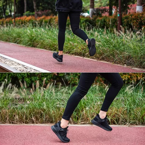 SDolphin Walking Running Shoes for Women  Lightweight Tennis Sneakers Gym Athletic Workout Fashion Nurse Memory Foam Non Slip on Nursing Walk Fashion Womans ShoesAll Blackbreathable
