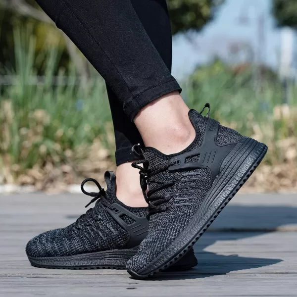 SDolphin Walking Running Shoes for Women  Lightweight Tennis Sneakers Gym Athletic Workout Fashion Nurse Memory Foam Non Slip on Nursing Walk Fashion Womans ShoesBlackBlack