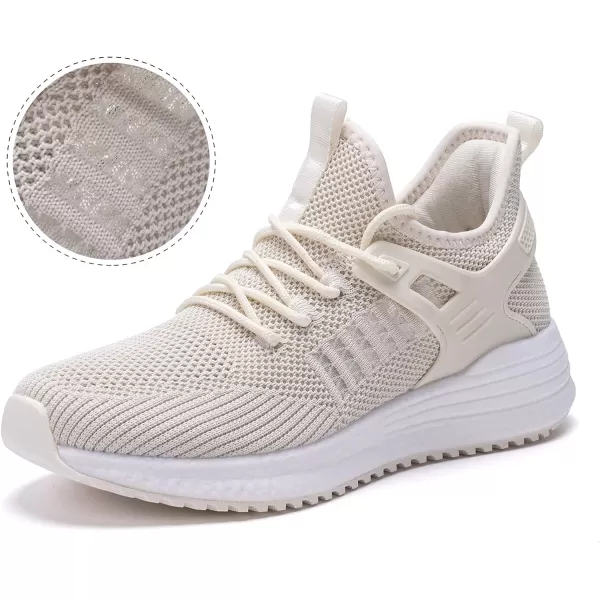 SDolphin Walking Running Shoes for Women  Lightweight Tennis Sneakers Gym Athletic Workout Fashion Nurse Memory Foam Non Slip on Nursing Walk Fashion Womans ShoesBeigebreathable