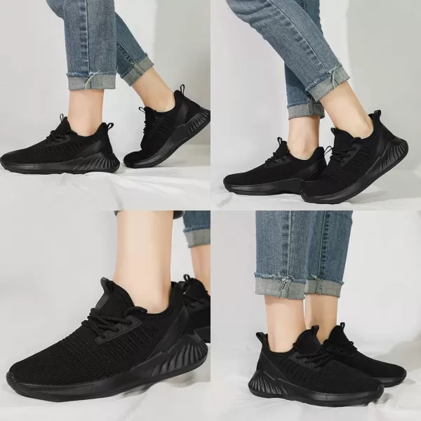 SDolphin Women Sneakers Walking Shoes  Lightweight Comfort Casual Road Running Shoes for Outdoor Black