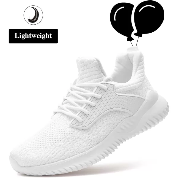 SDolphin Womens Walking Running Sneakers  Tennis Athletic Gym Shoes Ankle Support Lightweight Comfortable Workout White Size 8