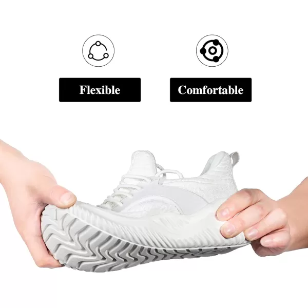 SDolphin Womens Walking Running Sneakers  Tennis Athletic Gym Shoes Ankle Support Lightweight Comfortable Workout White Size 8